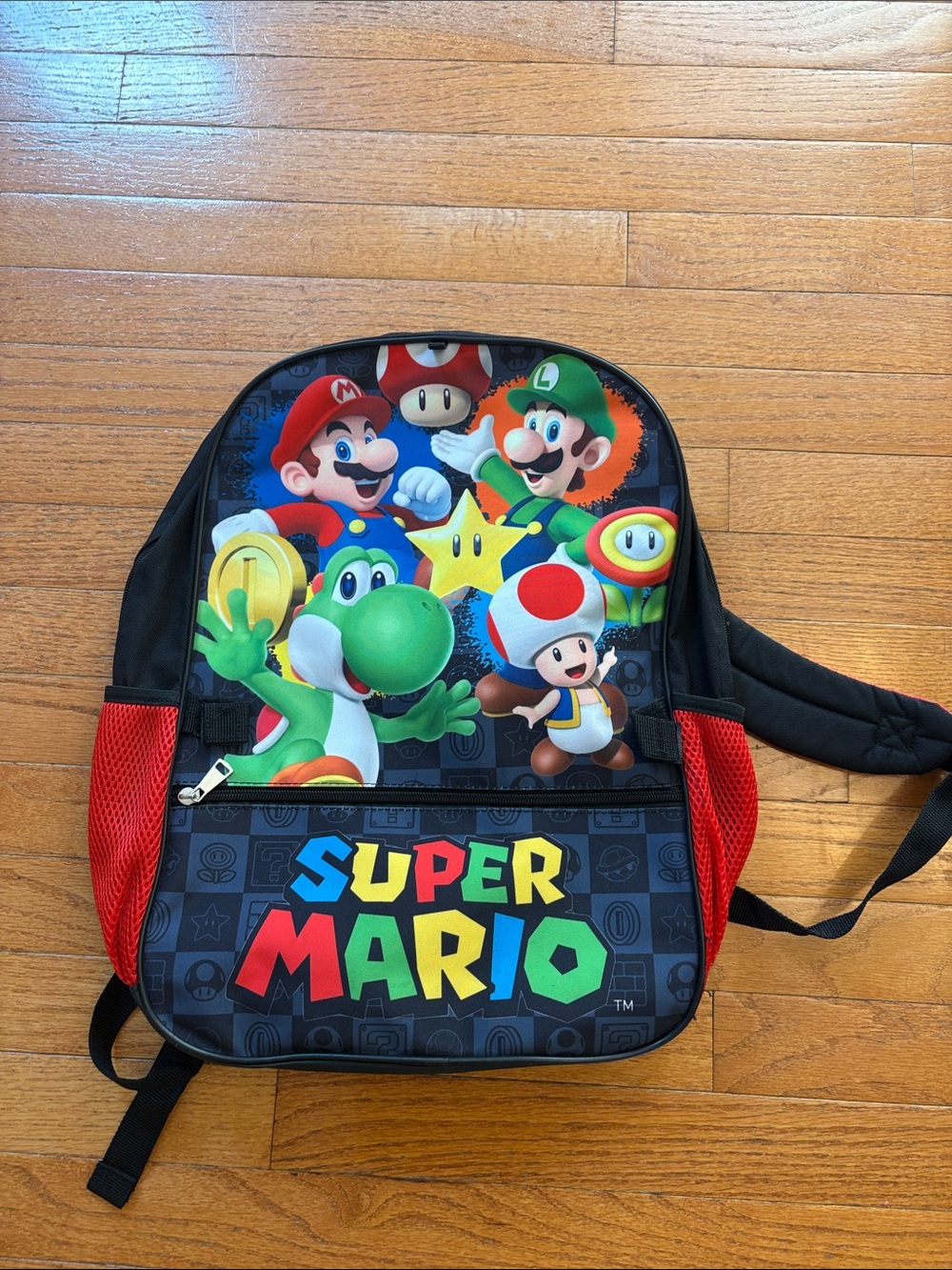 Nintendo Super Mario Kids Backpack in Black, Red, Green and Blue
